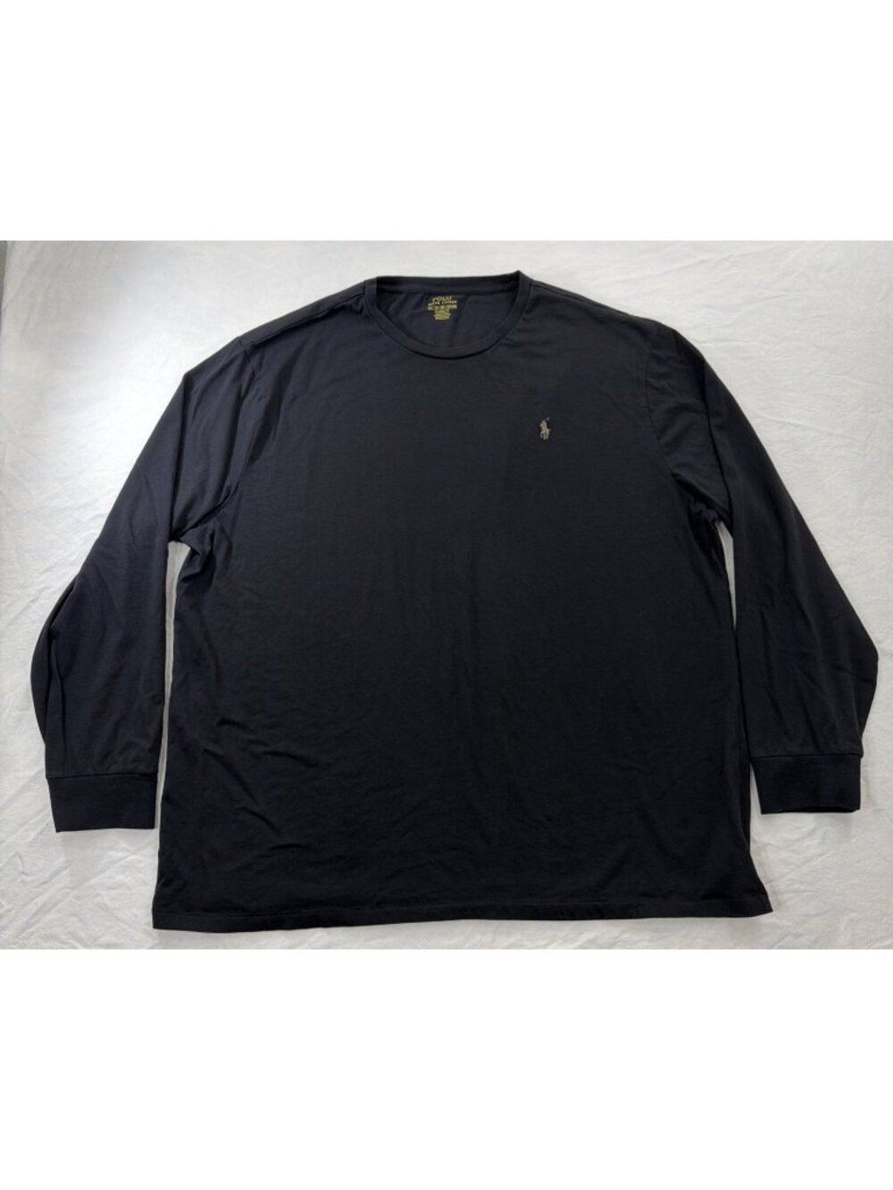 Men's XXL Black Polo Ralph Lauren Embroidered Pony Long Sleeve Cotton T-Shirt